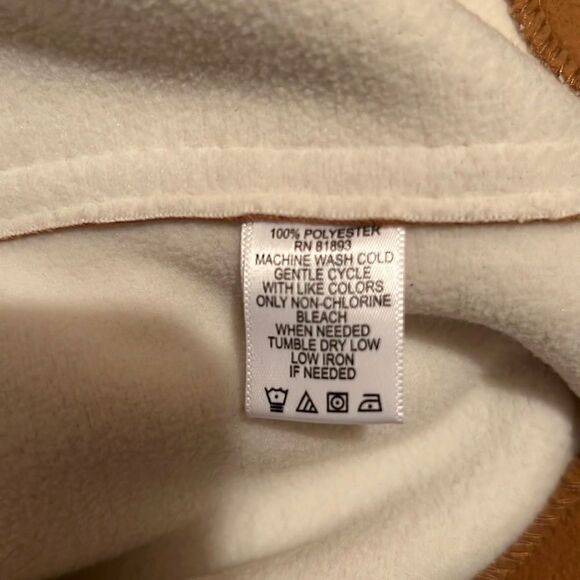 Susan Graver coat faux suede ruffle pockets tan cream Med FIRM on PRICE - Picture 6 of 6